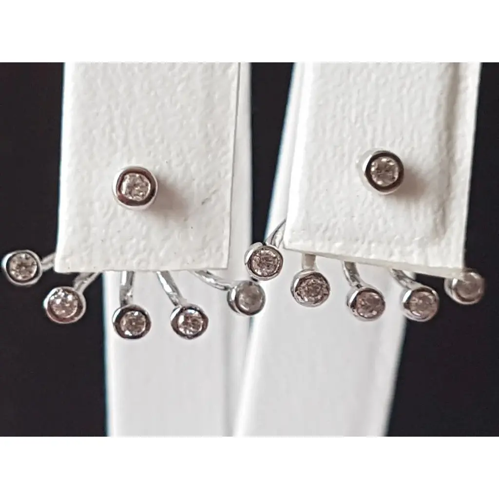 Серебряные серьги-джекеты Qvaliz с фианитами. 902-00982 - фото 3