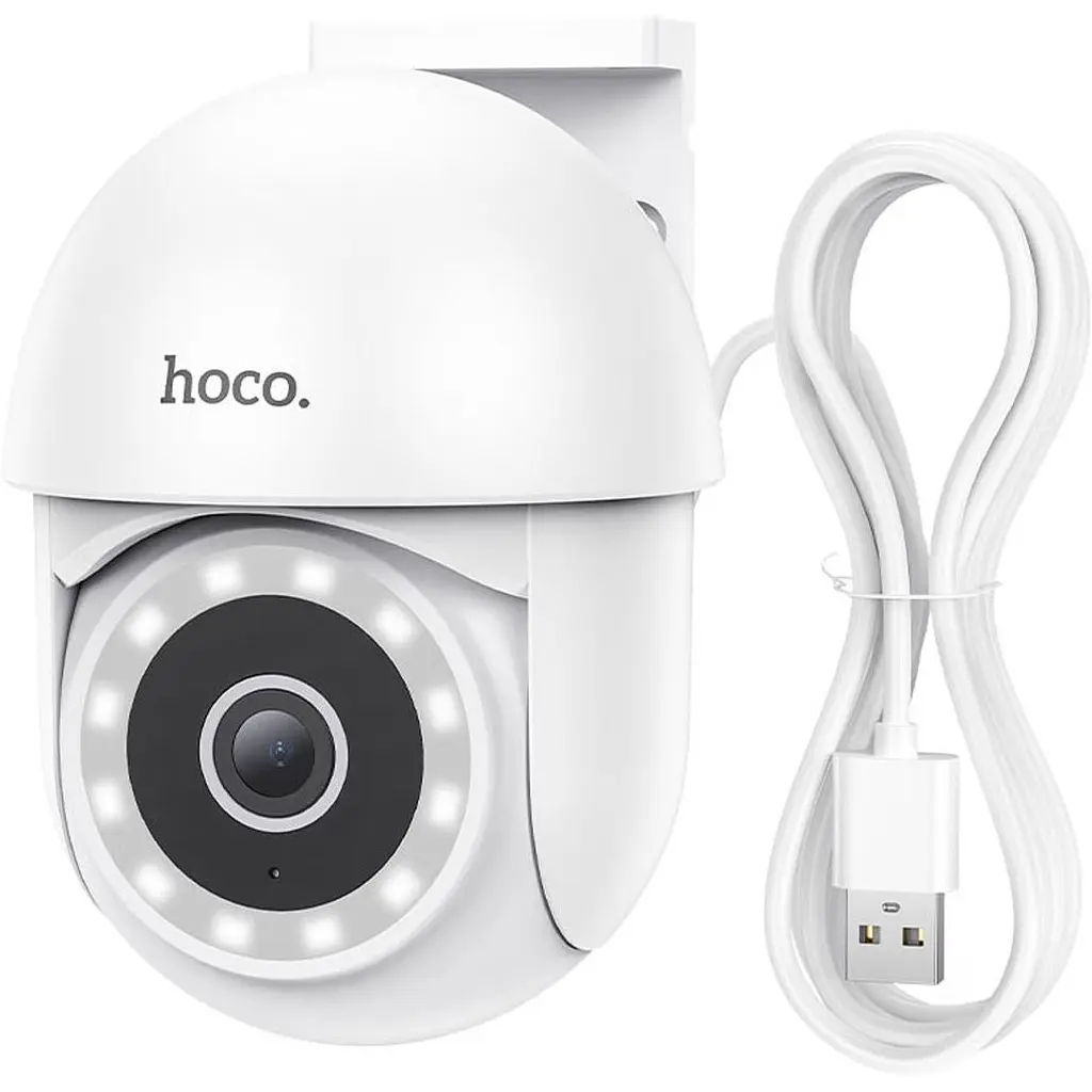 IP-камера для відеоспостереження Hoco D2 Outdoor PTZ HD White (611688) [143164] - фото 2