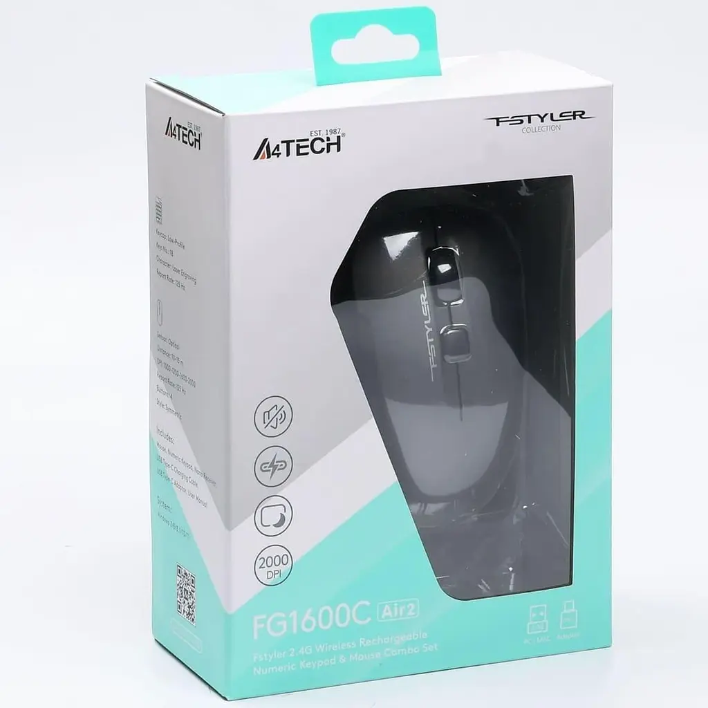 Комплект (Клавіатура та миша) A4Tech FG1600C Air2 Grey (FG1600C Air2 (Grey)) - фото 5