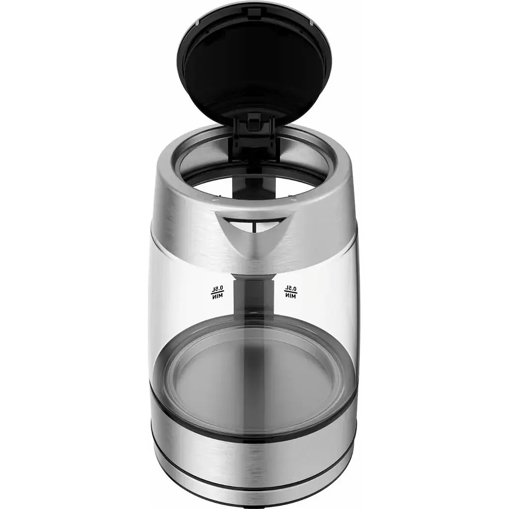 Электрочайник Tefal Glass Kettle с подсветкой серебристо-черный 1.7 л (KI772D38) - фото 3
