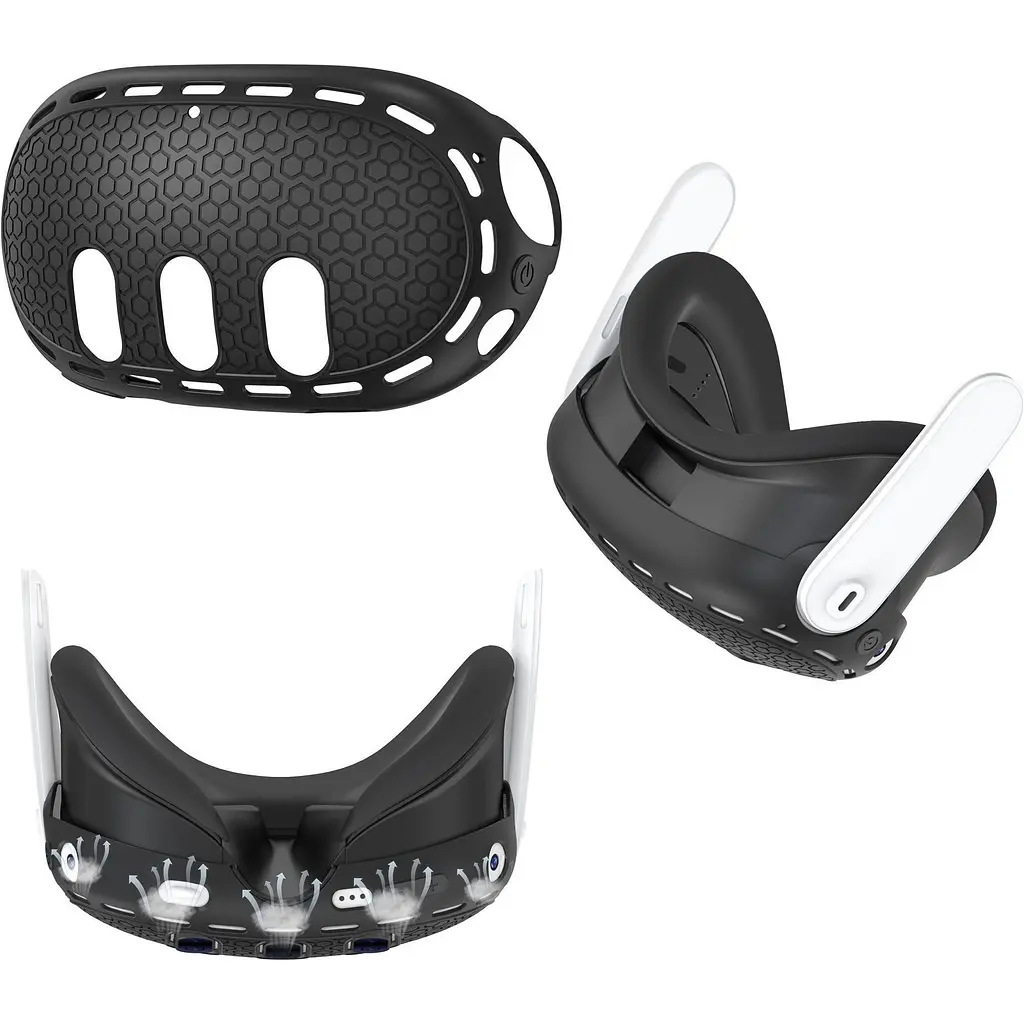 Чохол для VR-окулярів GINWDAY Silicone VR Shell Protective для Meta Quest 3 Black [139302] - фото 3