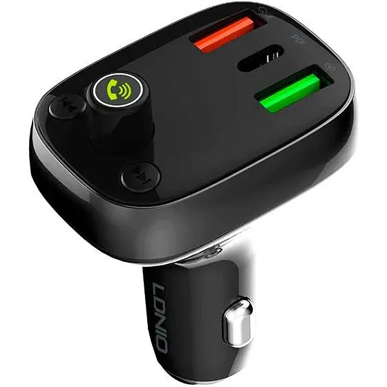 FM модулятор трансмітер блютуз LDNIO 704Q Bluetooth чорний - фото 2
