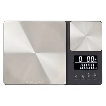 Ваги кухонні KitchenAid Measuring, з подвійною платформою, срібний (KQ909G)