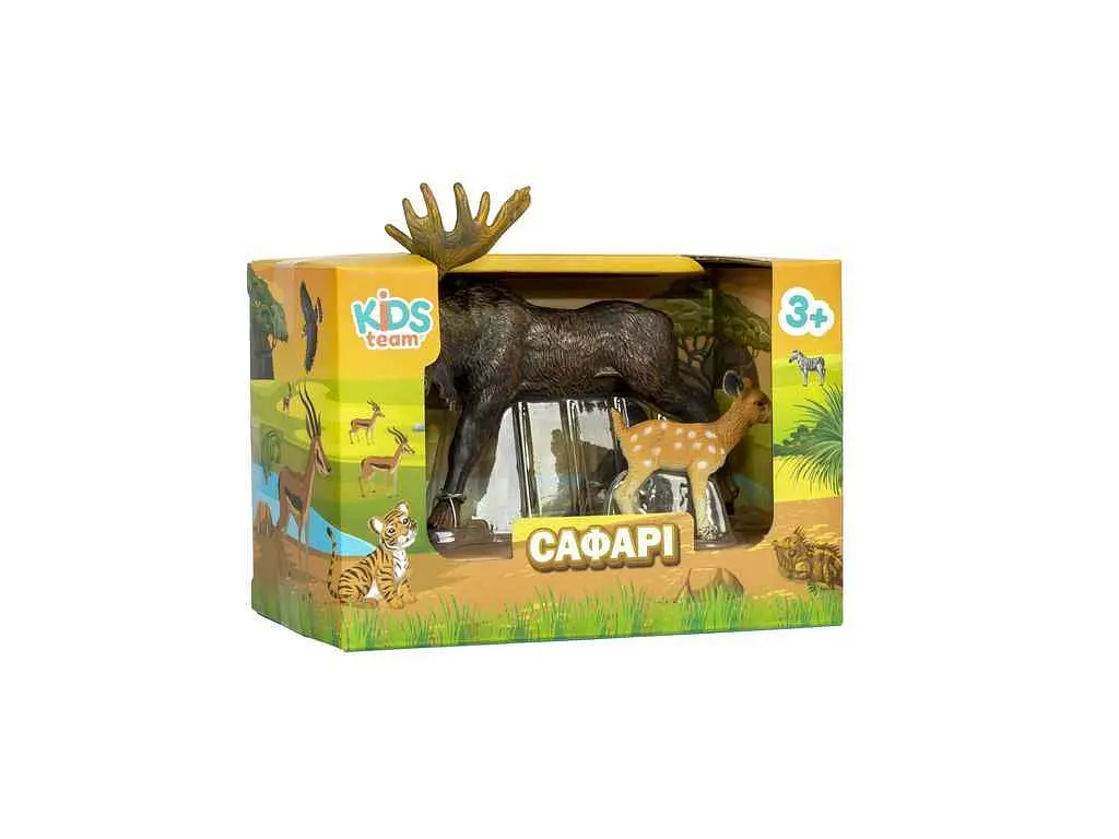 Фігурка KIDS TEAM ANIMALS тварини "Сафарі" Q9899-A25 Лось та лосеня - фото 4