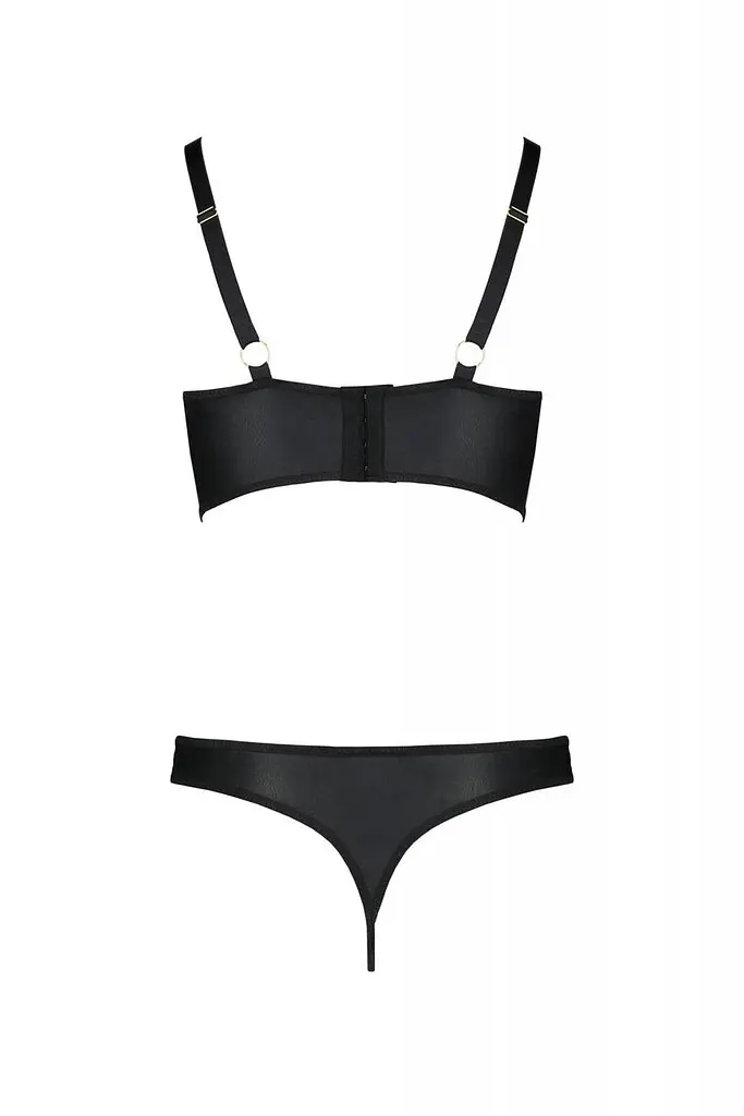 Комплект из экокожи Passion Malwia Bikini black 4XL/5XL - фото 4