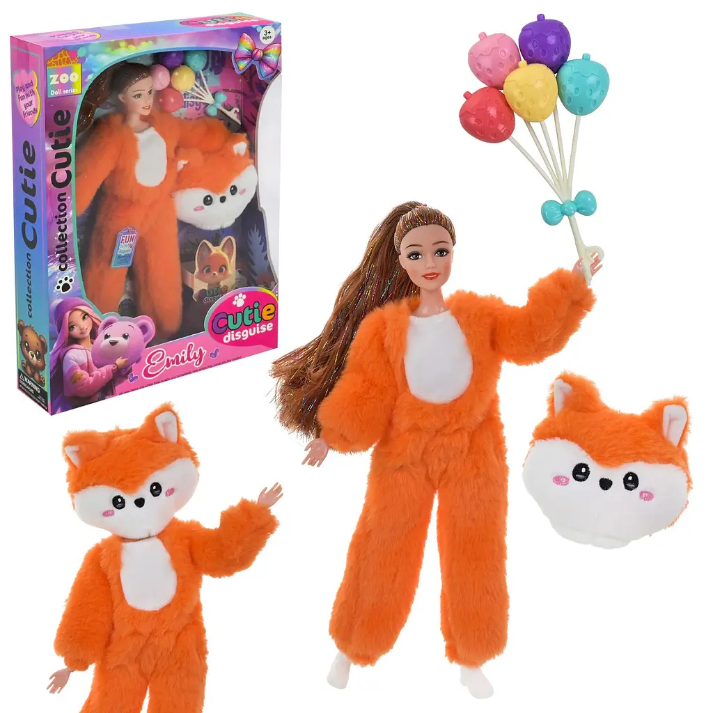 Колекційна лялька у костюмі лисиці з повітряними кулями Cutie Collection (QJ201F)