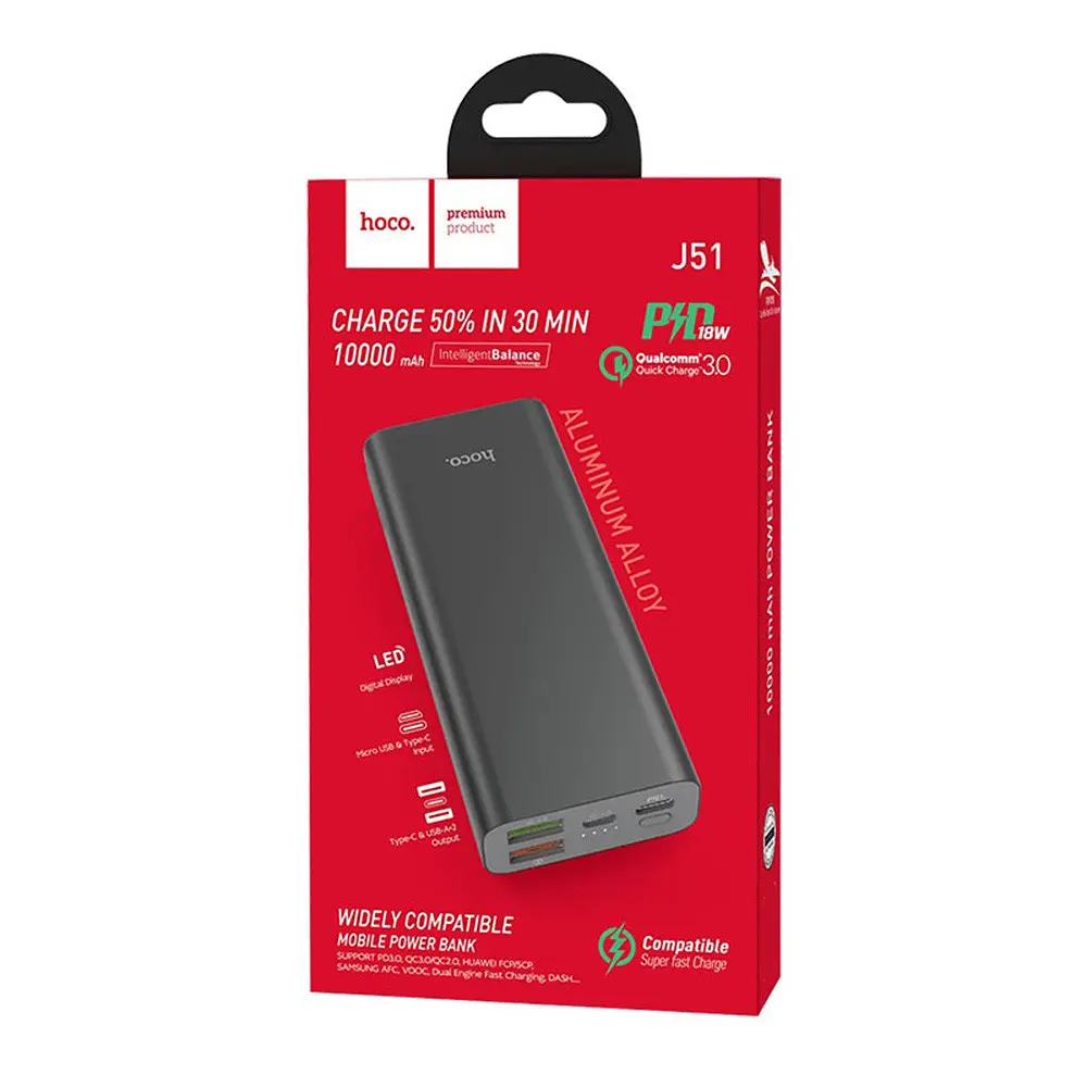 Портативна батарея Hoco Cool power J51 10000 mAh Black - фото 3