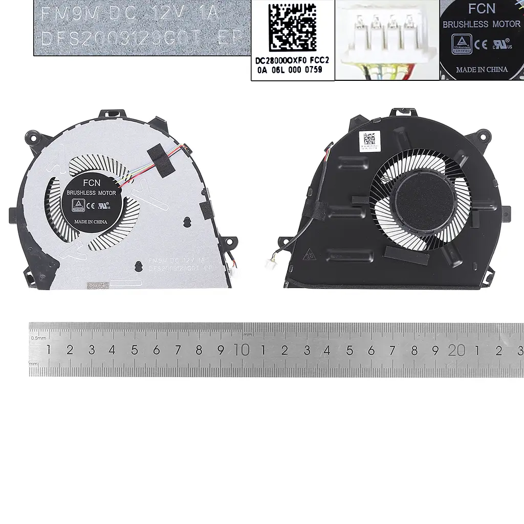 Вентилятор для Lenovo Ideapad 5-14IIL05, 81YH 5-14ITL05, 82FE, (DC 12V, FM9M DFS2009129G0T, DC28000OXF0) - фото 3