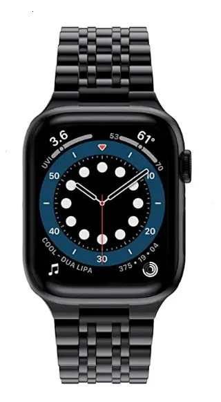 Браслет BeWatch для Apple Watch series 3/4/5/6 із шириною корпусу 42/44мм Link сталевий Чорний (1021401) - фото 2