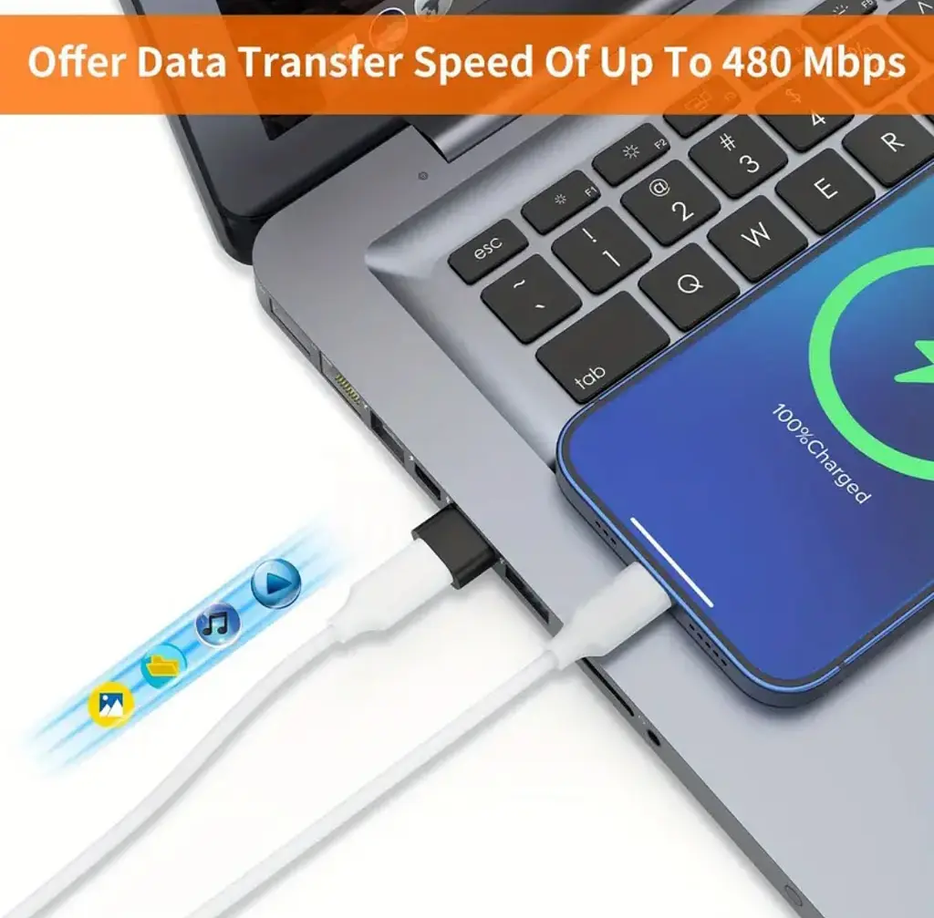 Перехідник з USB на Type-C OTG, USB Type-C. Чорний - фото 3