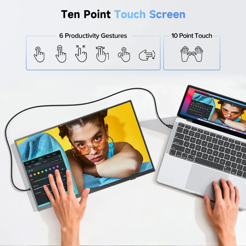 Портативний монітор UPERFECT 15.6" Touch FHD 60Hz 8000mAh [171122] - фото 3