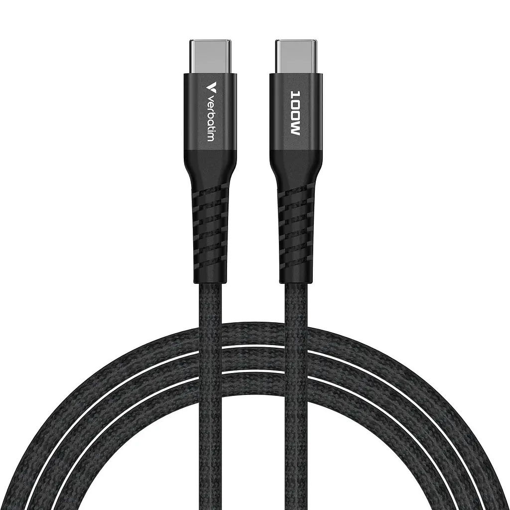 Кабель Verbatim 100 Вт /USB-C–USB-C /120 см-чорний (31863) - фото 2