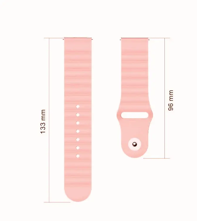 Ремінець BeWatch для Amazfit BIP/Bip Lite/Bip U/Pro/Mini/GTS/GTS 2 (E)/GTR 42мм силіконовий 20 мм Wave CBітло-рожевий (1010705) - фото 2