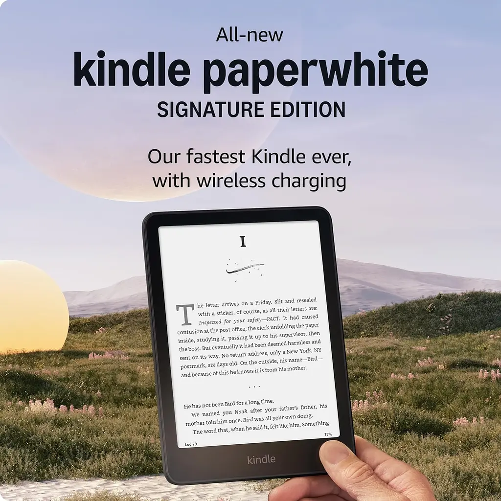Електронна книга Kindle Paperwhite 12th Gen 2024 Signature Edition Metallic Black, 32GB, 7 E Ink Carta, HD-екран, покриття антивідблиску, підсвічування, сенсорний екран, Bluetooth/Wi-Fi, захист від вологи, 300 dpi, чорна - фото 2