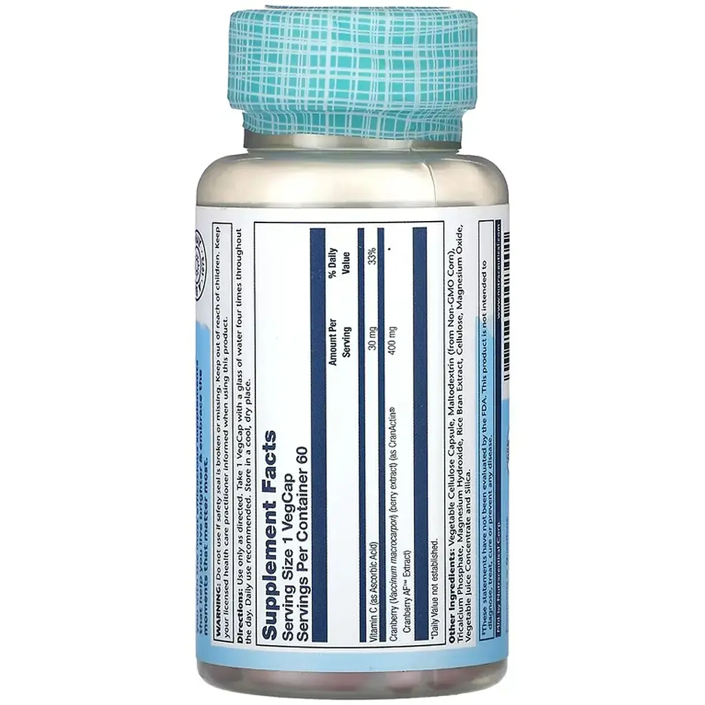 Екстракт журавлини Solaray CranActin Cranberry Extract 400 мг 60 веганських капсул - фото 2