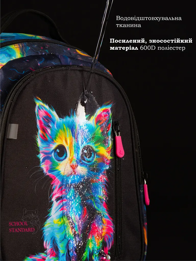 Школьный рюкзак с ортопедической спинкой School Standard для девочки 375 гр 17 литров Разноцветный - фото 9