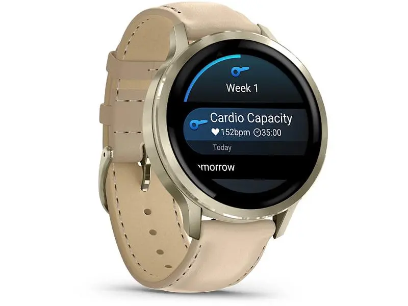 Смарт-годинник Garmin Venu 4 41 mm Lunar Gold with Light Sand Leather Band (010-03013-03) - фото 2