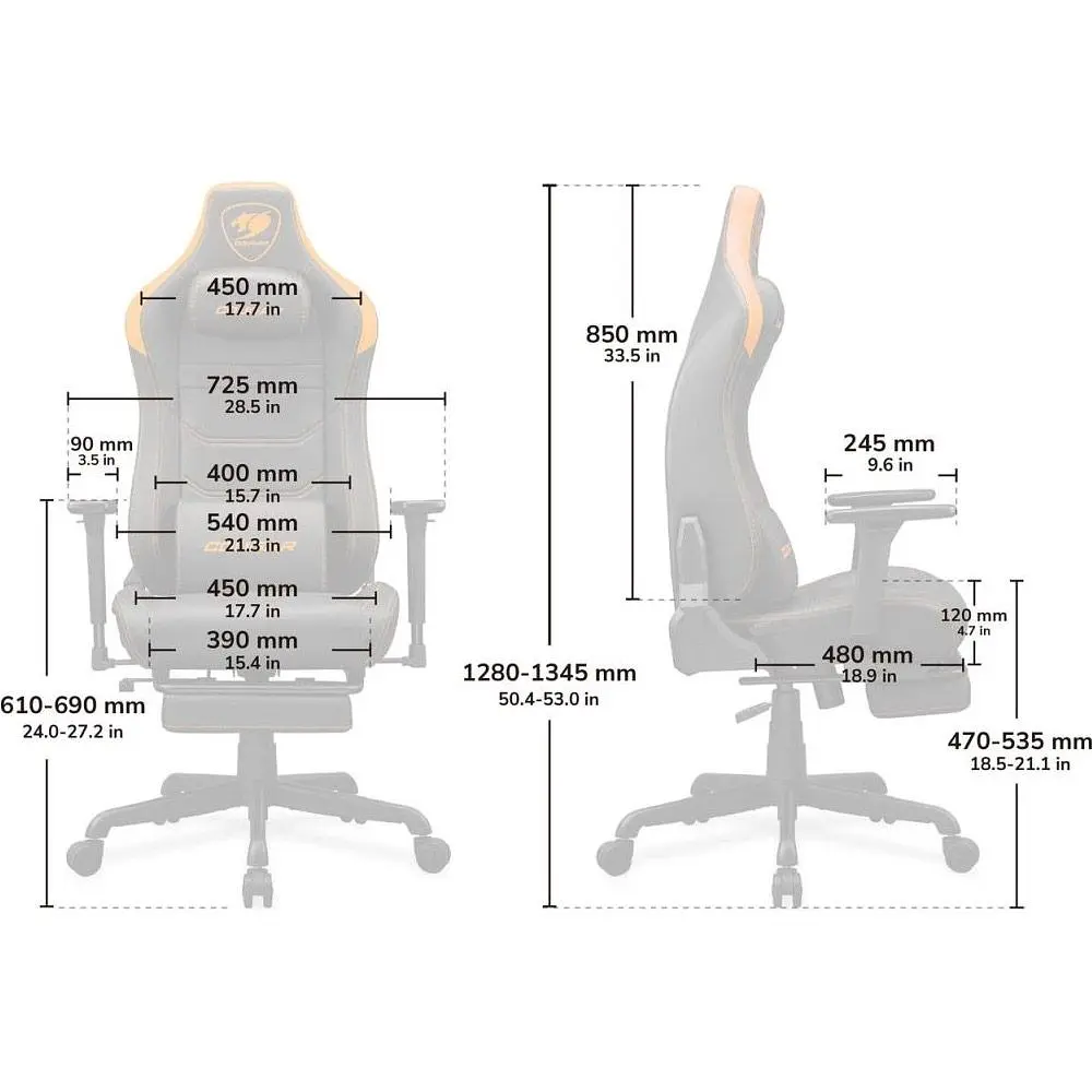 Геймерське крісло Cougar Armor EVO S Orange (3MEVSORB.0001) [117975] - фото 11