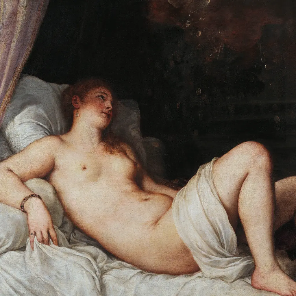 Інтер'єрна картина Даная, Тіціан, Titian, Danae, інтер'єрний декор, 42×60 см (id6979) - фото 5