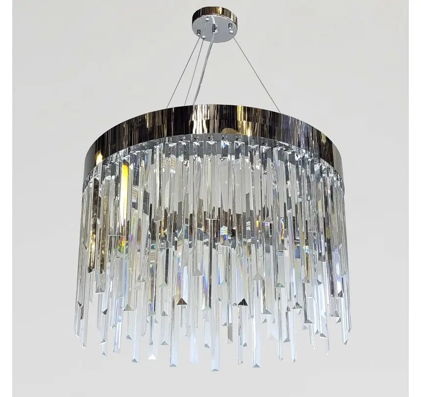 Підвісна люстра Artlight P809/600CH на 9 ламп E14 з прозорими скляними підвісами - фото 2