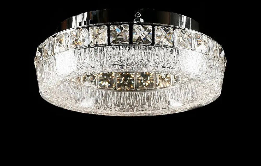 Компактна хромована стельова світлодіодна люстра Splendid Ray L3455/300/1 LED (Chrome), 30 см з кришталем - фото 2