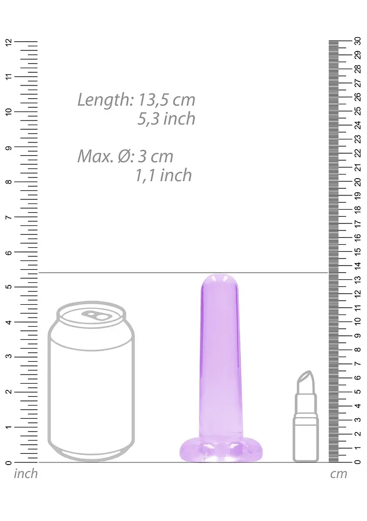 Фалоімітатор Realrock Dildo фіолетовий 13,5 см - фото 5