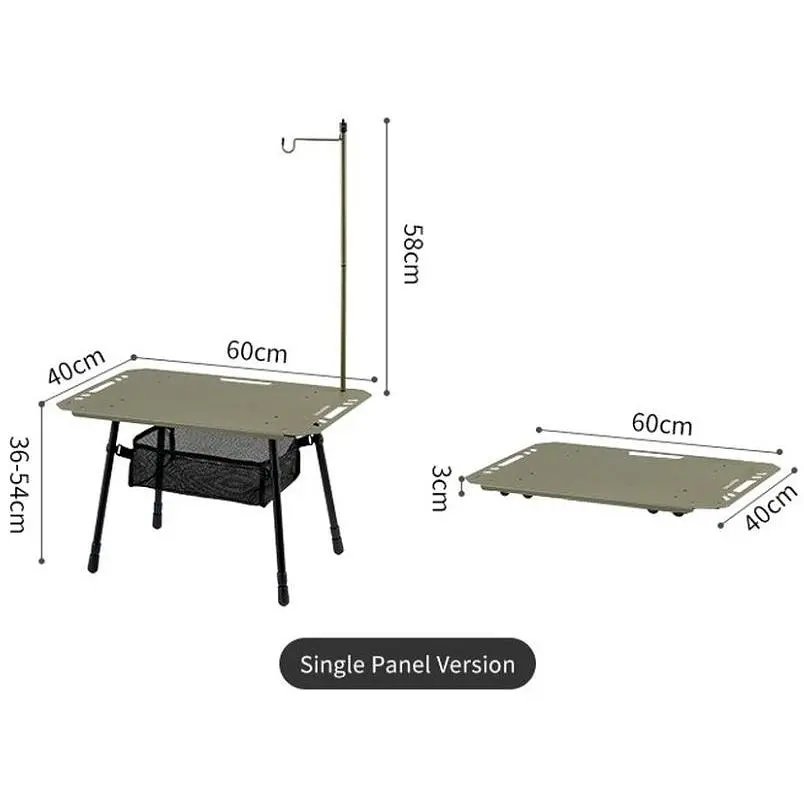 Складаний стіл Naturehike CNK2450JJ025, 60х40 см, алюміній, оливковий - фото 2