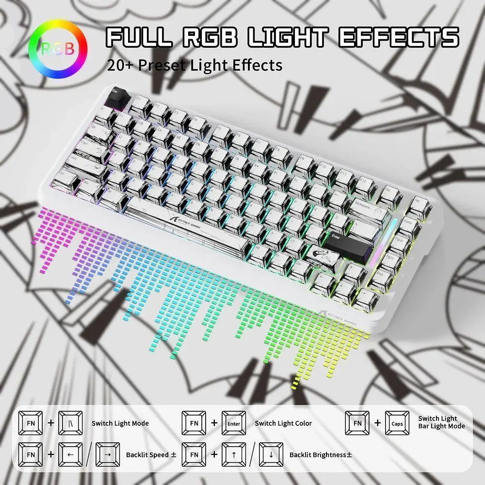 Клавіатура Attack Shark X82 Pro RGB HE Magnetic Switch Wireless Comic (AS-6972792470719-C-UA) [166729] - фото 4