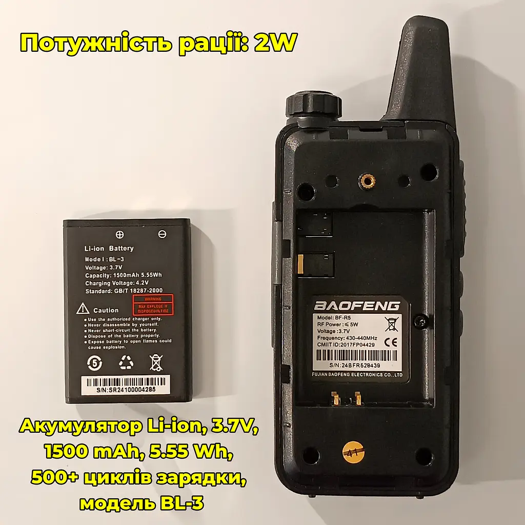 Комплект з двох рацій Baofeng BF-R5 - фото 8