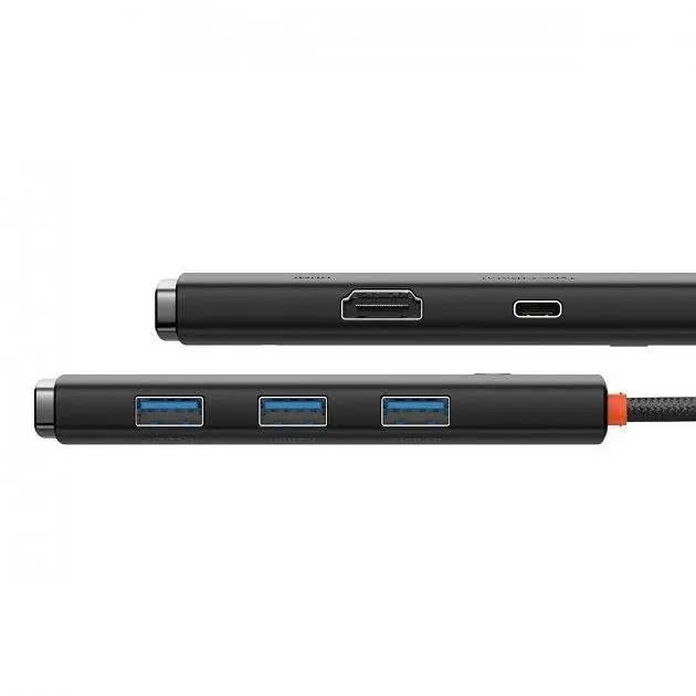 Usb-хаб Baseus Lite Series 5-Port Type-C Hub Docking Station (Type-C to HDMI+Usb3.0x3+PD) Чорний - фото 2