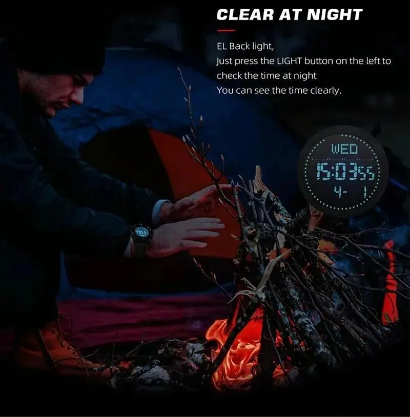 Тактичний військовий годинник North Edge ALPS Carbon Fibre чоловічий сірий - фото 7