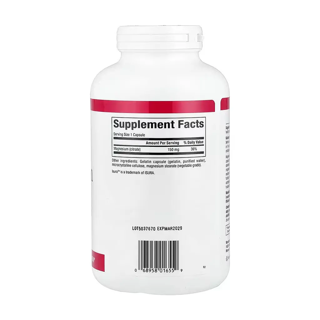 Магній Natural Factors 150 мг (Citrate) - 360 капсул, для м’язів і нервової системи - фото 2