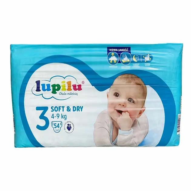 Підгузки Lupilu soft & dry 3 Midi (4-9 кг), 54 шт