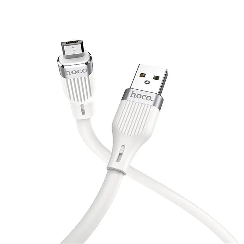USB Cable Hoco U72 Forest Silicone MicroUSB White 1.2m - фото 2