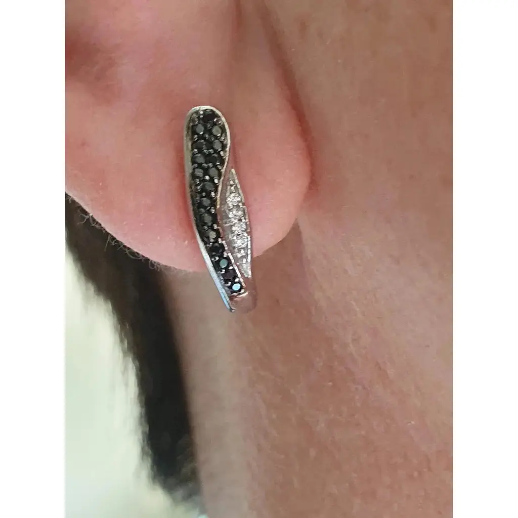 Срібні сережки Агні з ЗМІЙКА фіанітами. 2396/9Р-CZ - фото 2