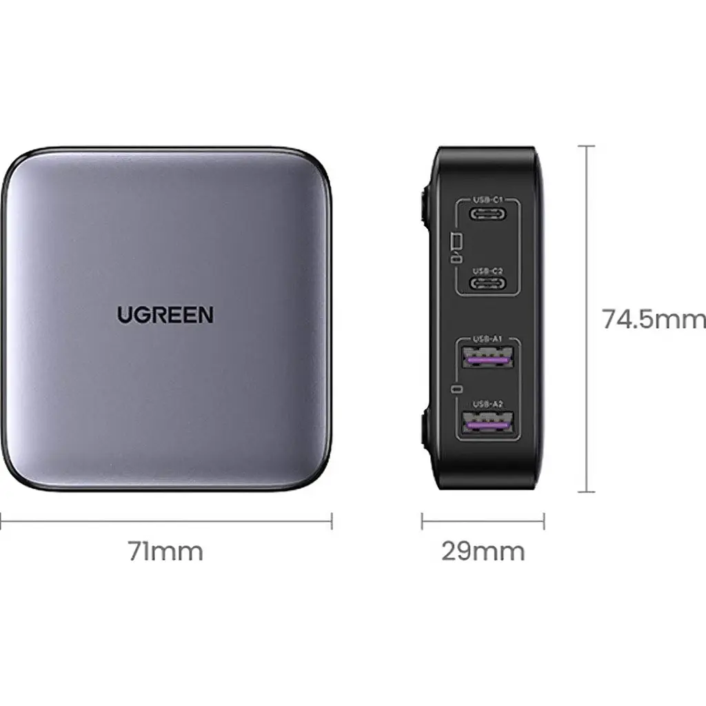 Мережевий зарядний пристрій Ugreen Nexode CD327 65W Gray (90747) [121132] - фото 5