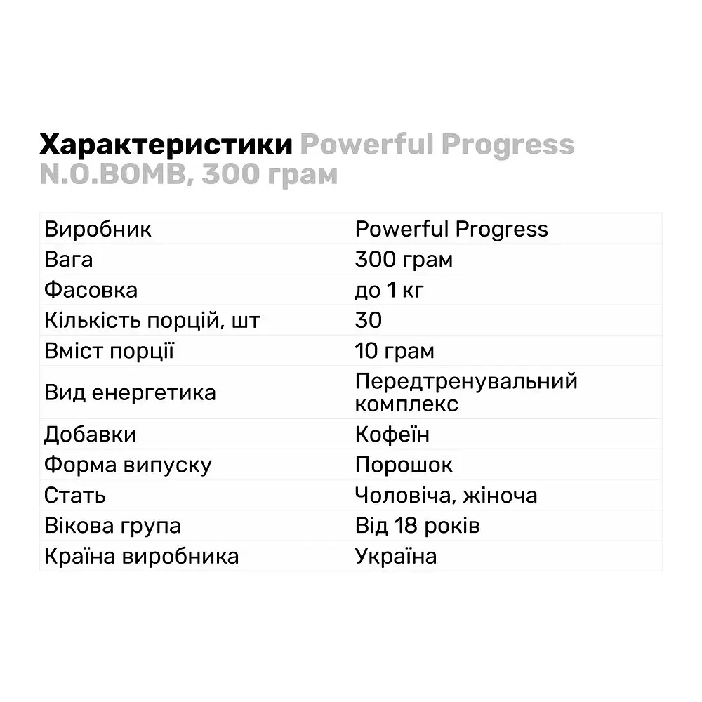 Передтренувальний комплекс Powerful Progress N.O.Bomb Тропічніфрукти 300 г - фото 2