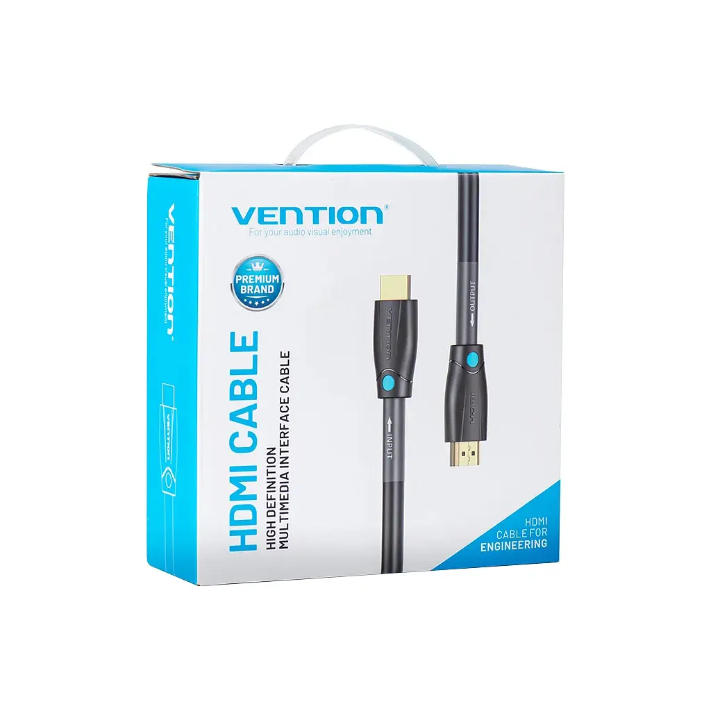 Кабель мультимедійний HDMI M to HDMI M 1.0m 4K60Hz cotton braided black zinc alloy Vention (ALMBF) - фото 3