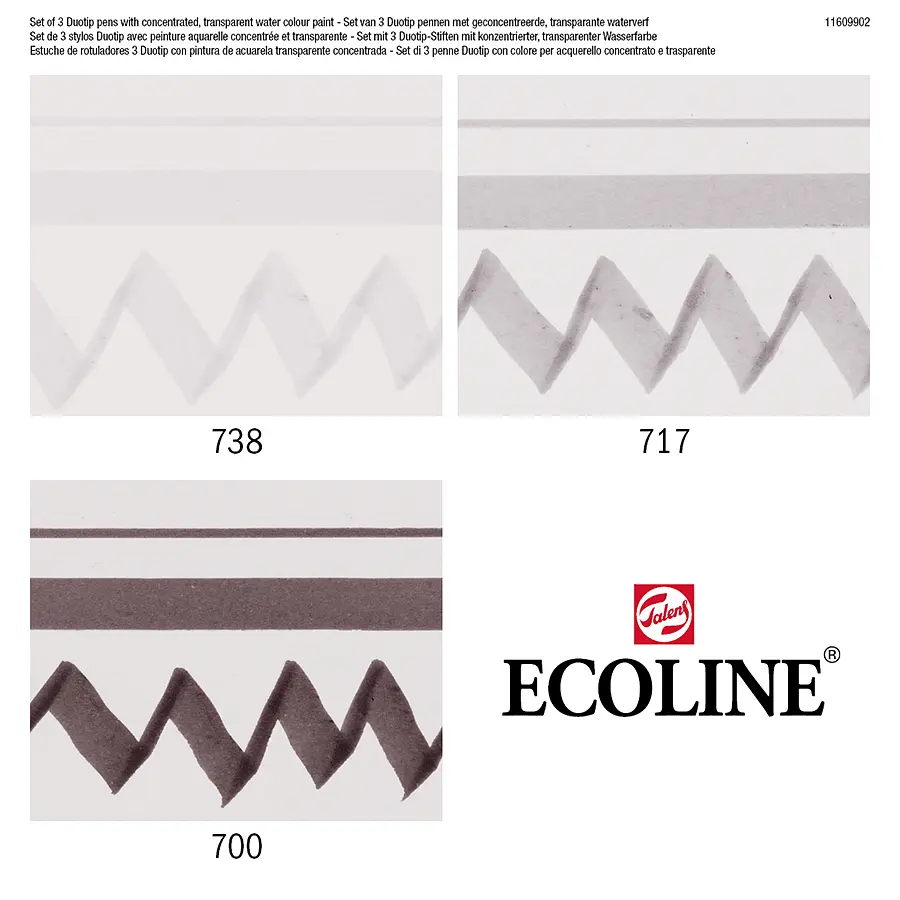 Набор двусторонних акварельных маркеров Royal Talens ECOLINE DUO TIP Black&Grey 3 шт - фото 6