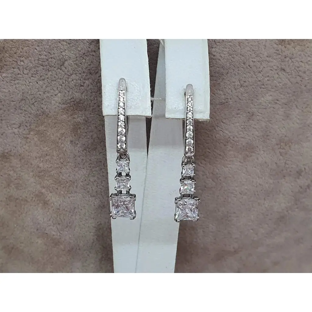 Срібні сережки Агні АНТУРІУМ з фіанітами. 2993/9Р-CZ - фото 4