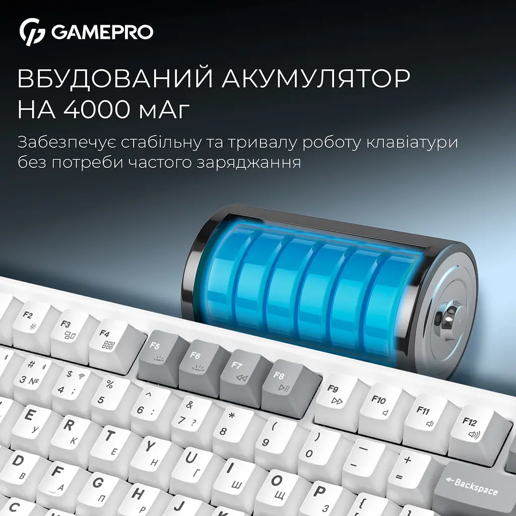 Клавиатура GamePro Asgard Yord Keychron Super Red Switch Wireless/Bluetooth/USB White беспроводная (MK266WH) - фото 13