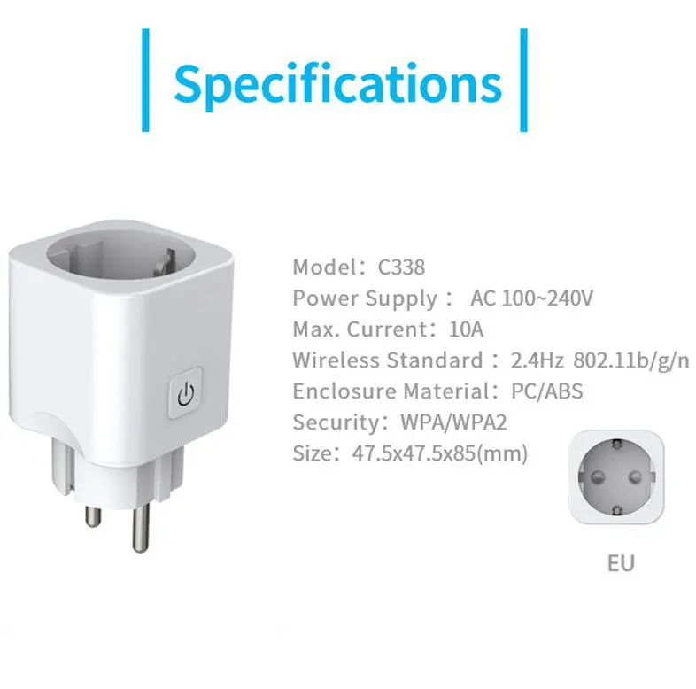 Умная Wi-Fi розетка smart Voltronic EUC338 10А White - фото 2