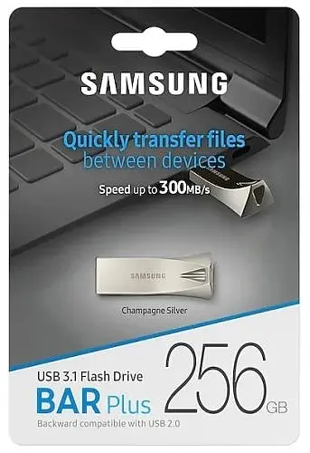 Флеш-накопичувач USB 256Gb Bar Plus, Silver, USB 3.1 Gen 1, до 300 МБ/с (MUF-256BE3) Samsung teh0029136 - фото 5