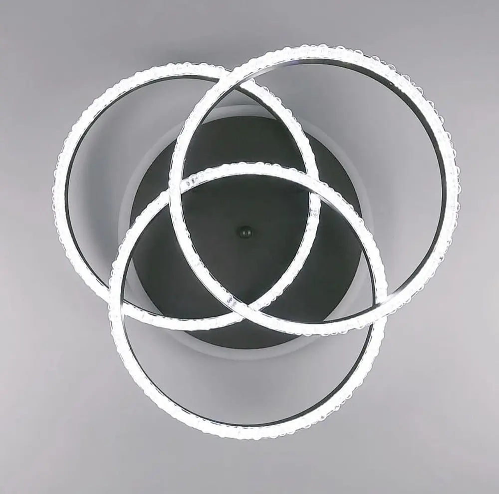 LED люстра на 3 кольца в корпусе coffee с золотистой полоской Line.F A 55063/3C RGB CF+GD - фото 2