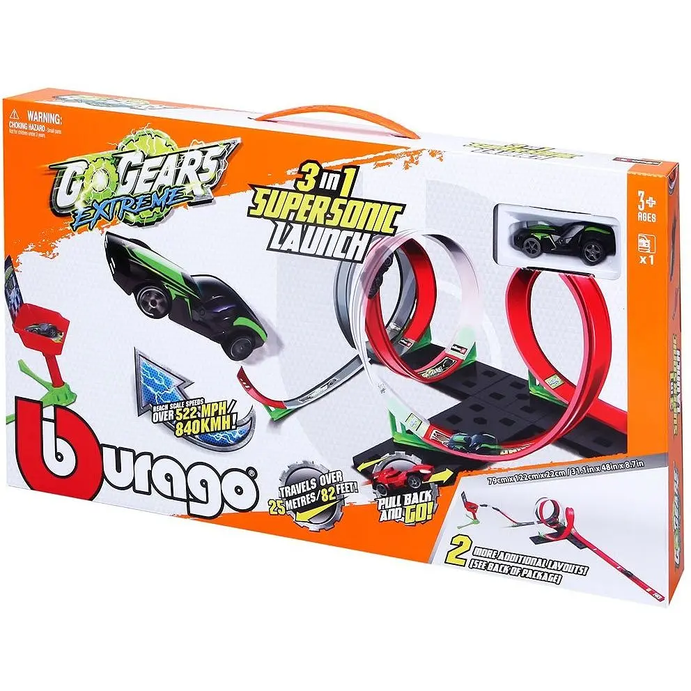Ігровий набір Bburago GoGears Extreme Надзвуковий запуск 3в1 (18-30533) - фото 4