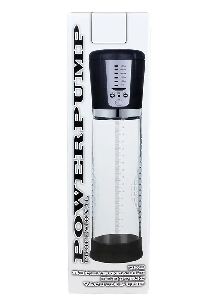 Вакуумна помпа для пеніса B - Series Power Powerpump USB Rechargeable Electric Vacuum Pump (прозорий) - фото 3