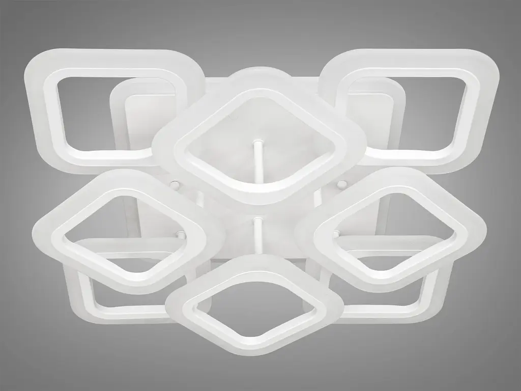 Люстра стельова LED Diasha AS8060/4+4WH, 90W, 3200K-6500K, білий метал, сучасний стиль для дому - фото 4