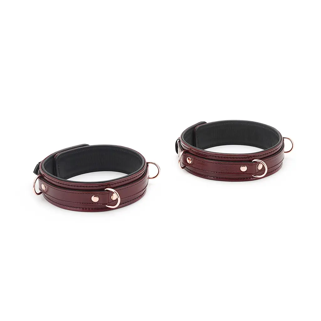 Фіксатори для стегон Liebe Seele Wine Red Thigh Cuffs L Size, натуральна шкіра - фото 2