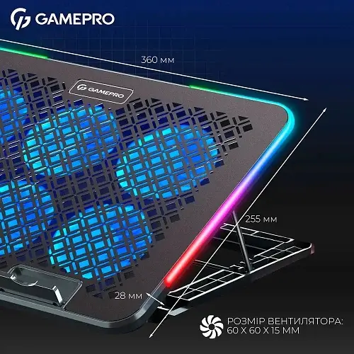 Підставка для ноутбука до 15.6 CP590 Black GamePro teh0023832 - фото 5