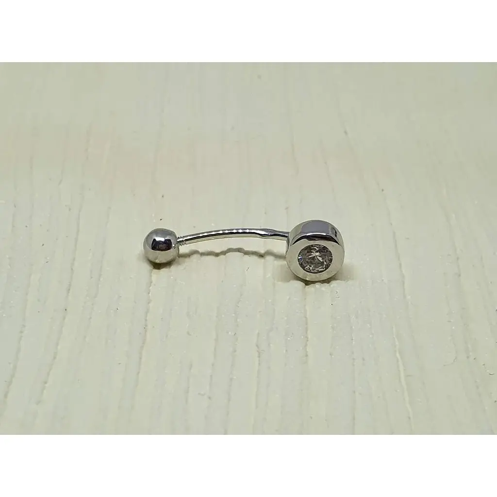 Золотая серьга-пирсинг Оникс с фианитом. ПИР00249 - фото 2